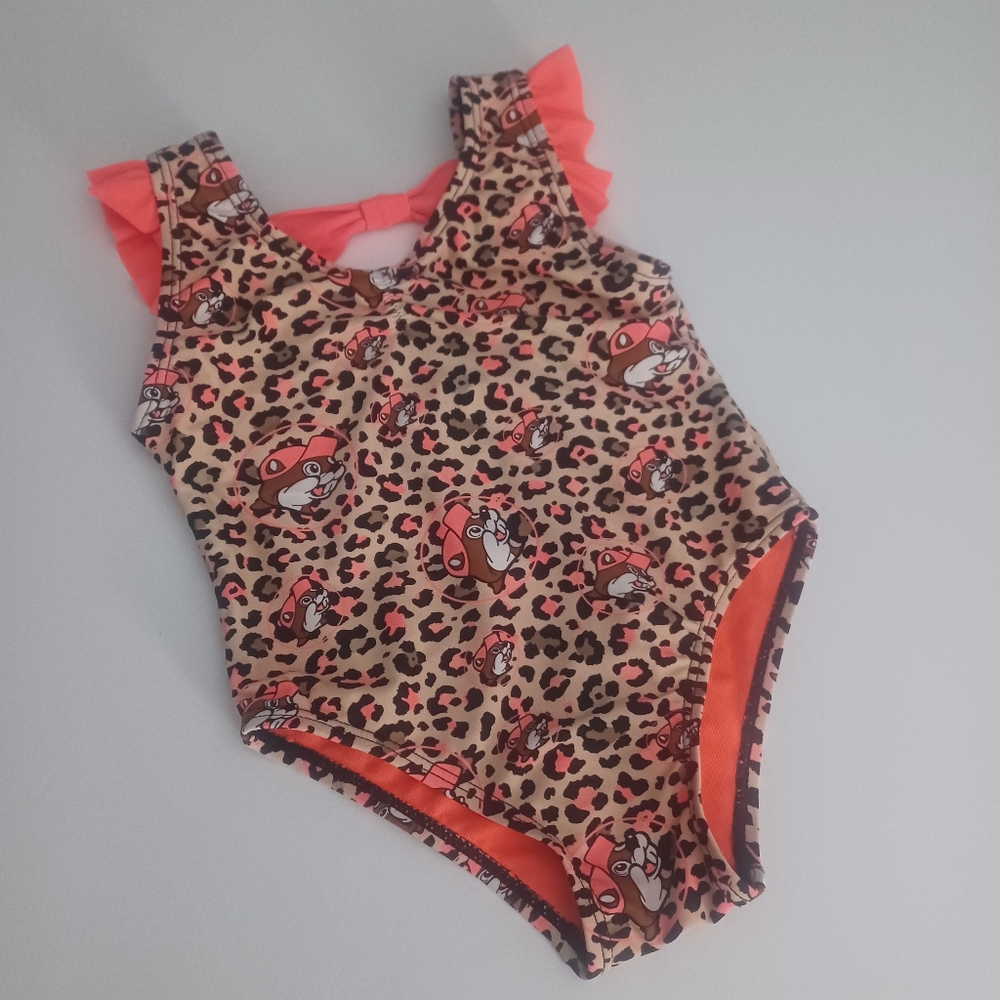 Buc-ee's 1pc Leopard Print Swimsuit Sz 9M 12M